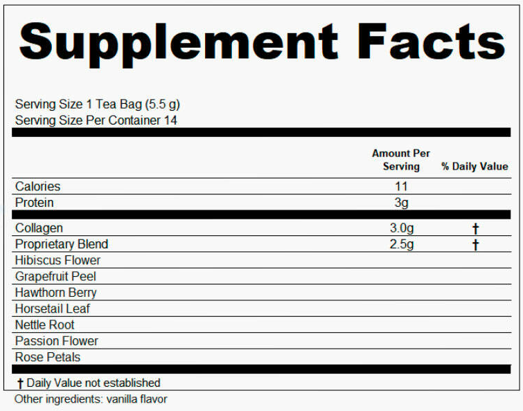 Long Life Wellness Collagen Tea Ingredients