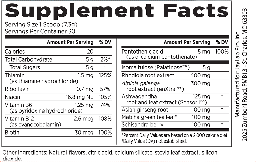 JayLab Pro Adapt6 Ingredients