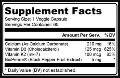 Bone Boost Formula No.1 Ingredients