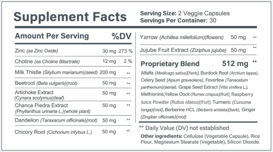 liver shield ingredients