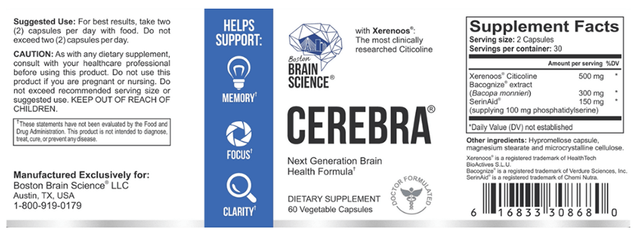Boston Brain Science Cerebra's Ingredients