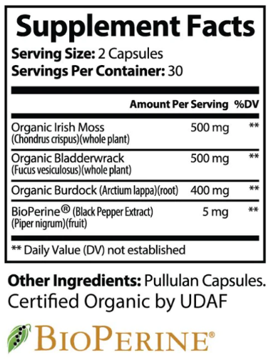 NutroTonics Sea Moss Ingredients