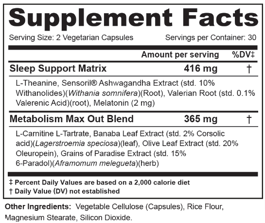 VitaAuthority Melt PM Ingredients