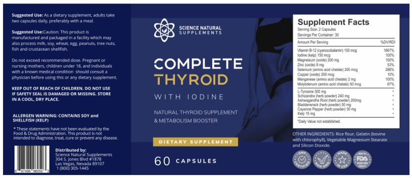 Complete Thyroid Ingredients