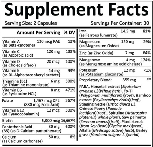 Folexin supplement facts