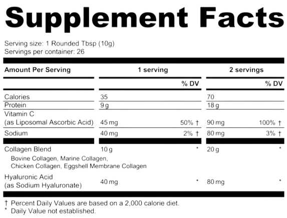 Multi Collagen Peptides Supplement Facts