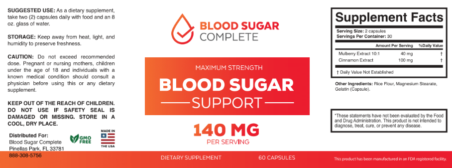 Blood Sugar Complete Ingredients