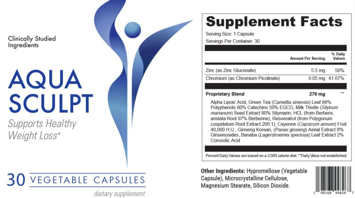 AquaSculpt Supplement facts