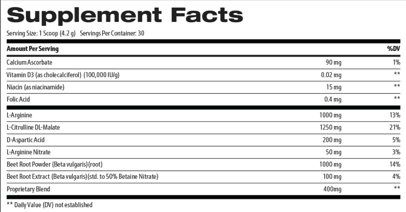 Nitric Boost Ultra supplement facts