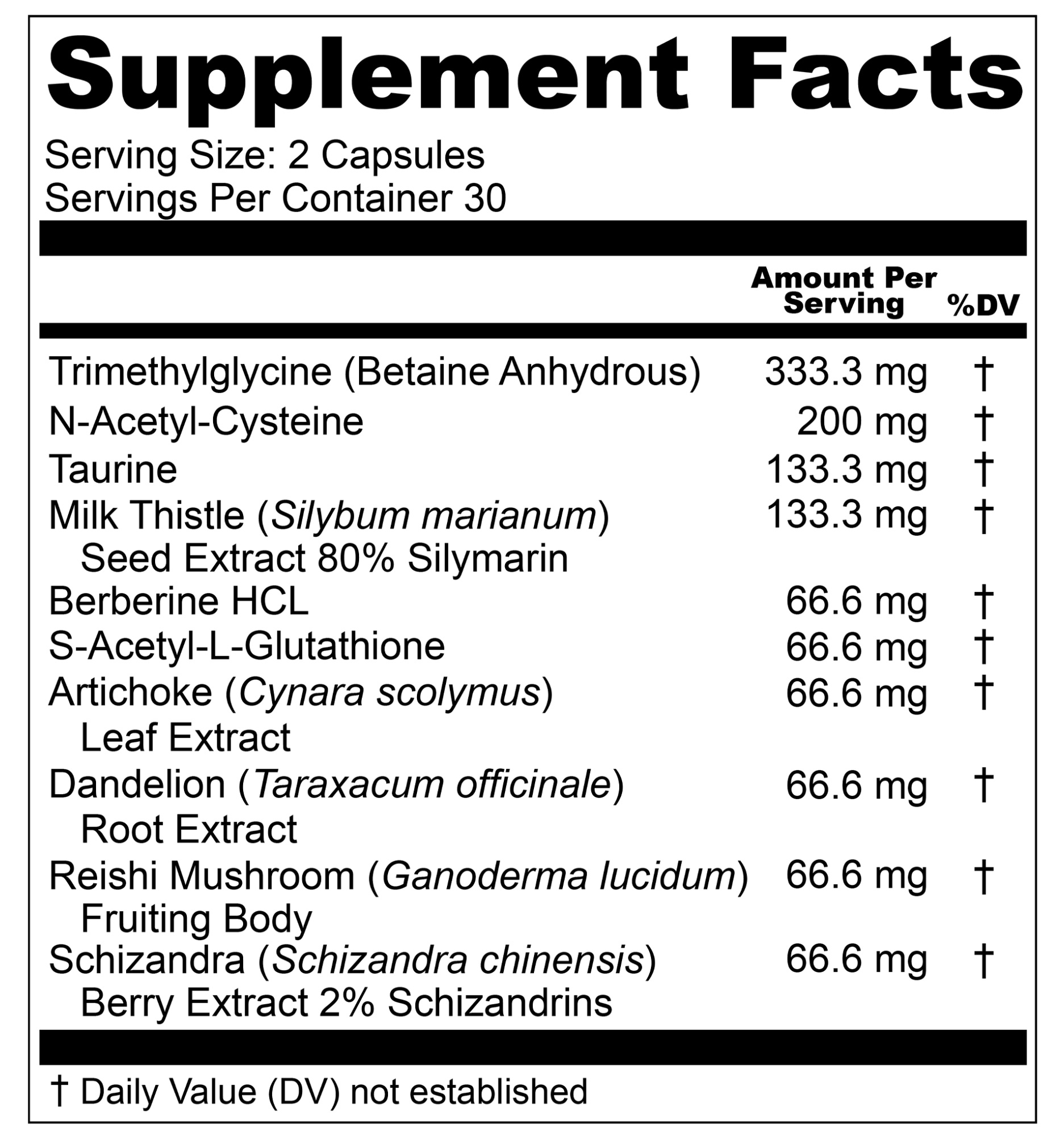 Upwellness Ultra Liver supplement facts