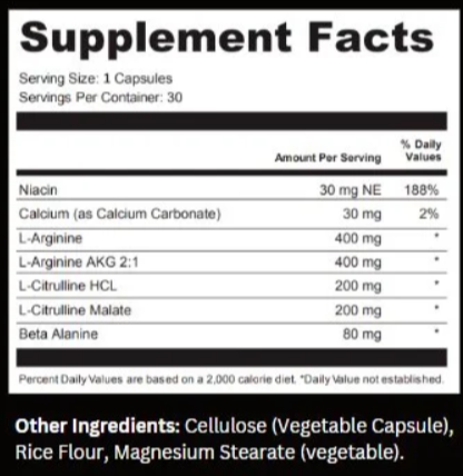 Booster XT Supplement Facts