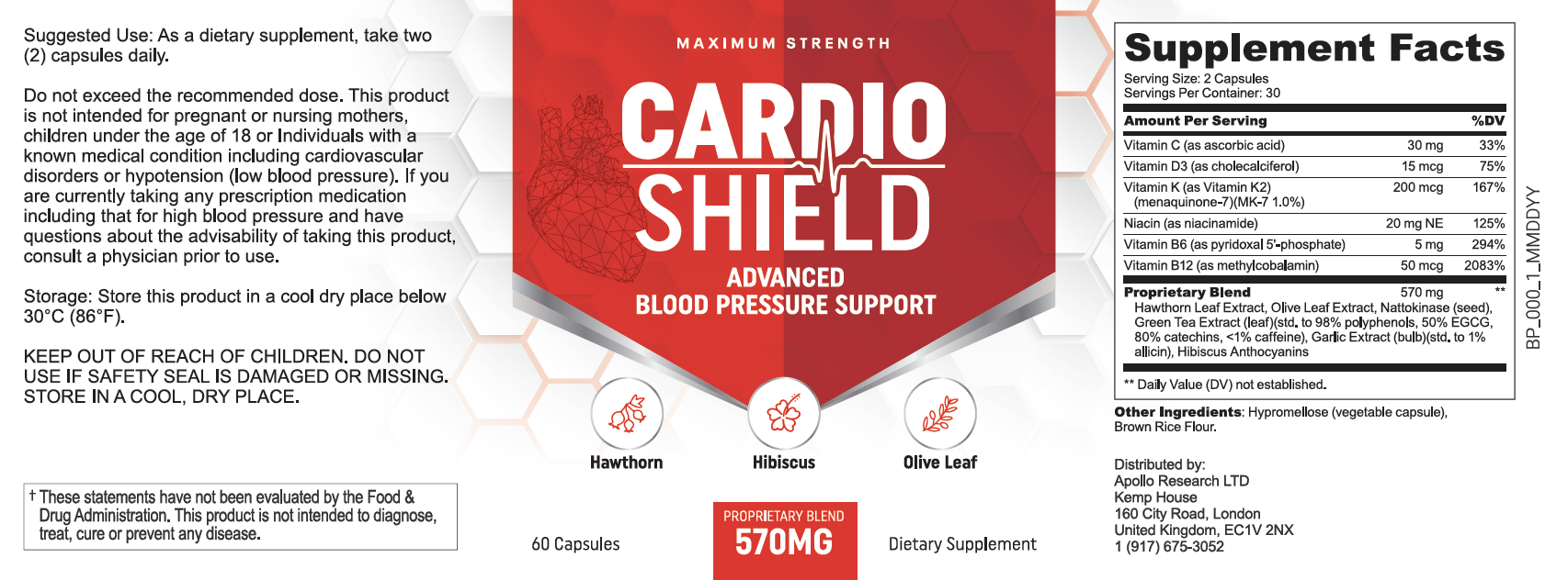 Cardio Shield label