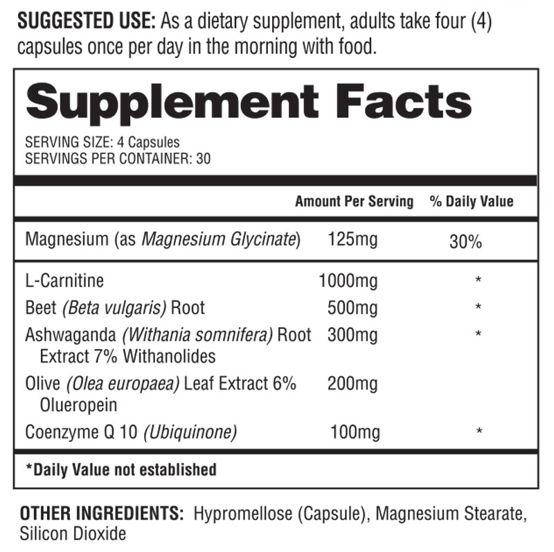 Healthy Heart Support Plus Supplement Fact