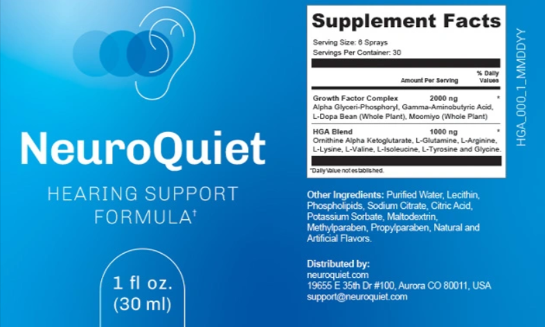 NeuroQuiet Supplement Facts