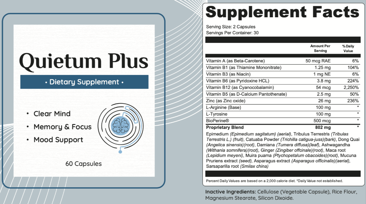 Quietum Plus supplement facts