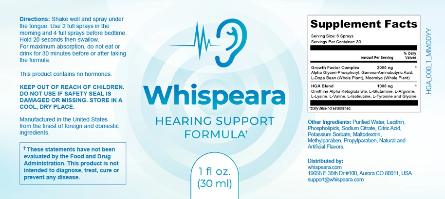 Whispeara Ingredients