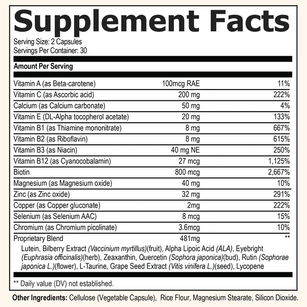 Xetina 20 Supplement Facts