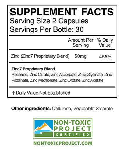 Zinc7 Supplement Fact