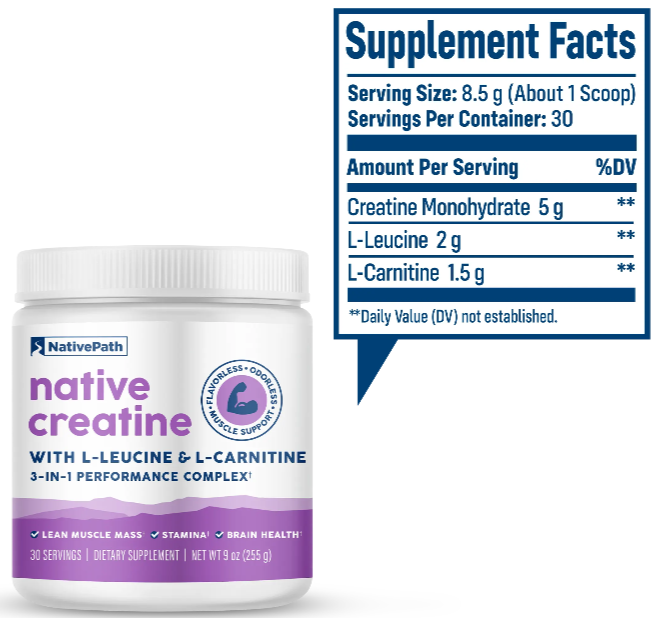 NativePath Native Creatine supplement facts