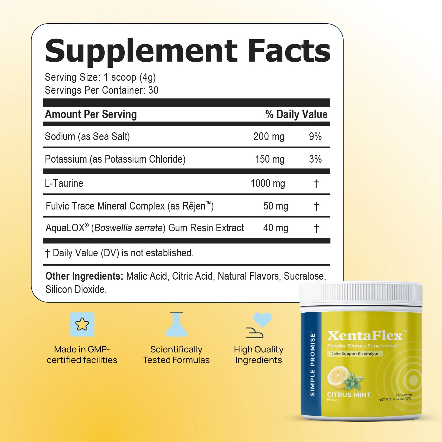 XentaFlex supplement Facts