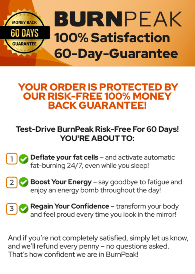 Burn Peak Money back Guarantee