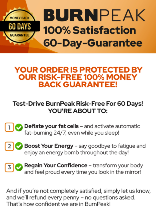 Burn Peak Money back Guarantee