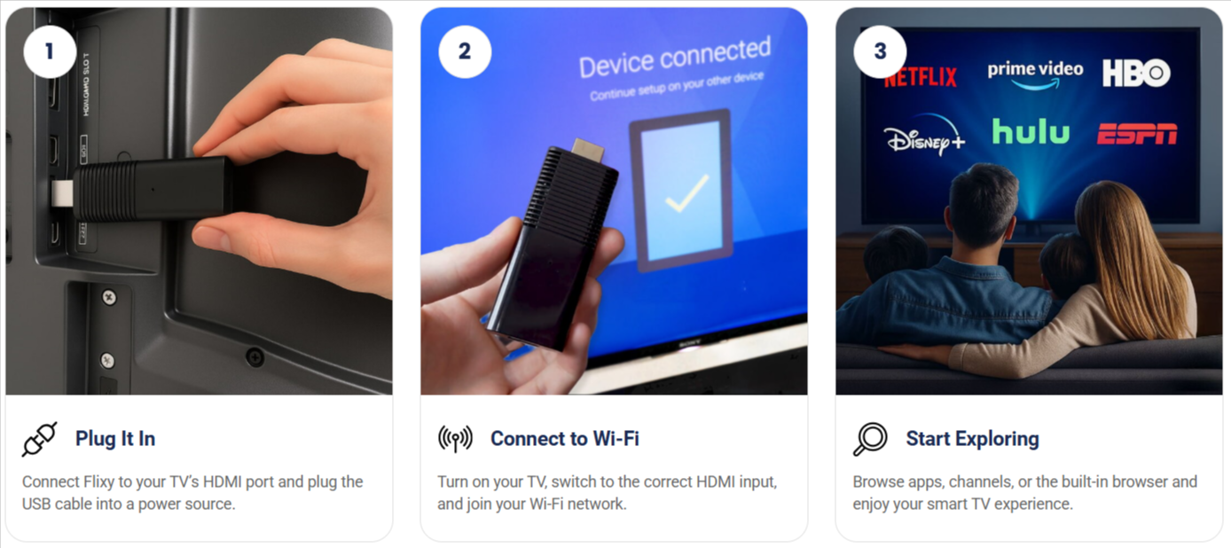 Flixy TV Smart Stick How to use