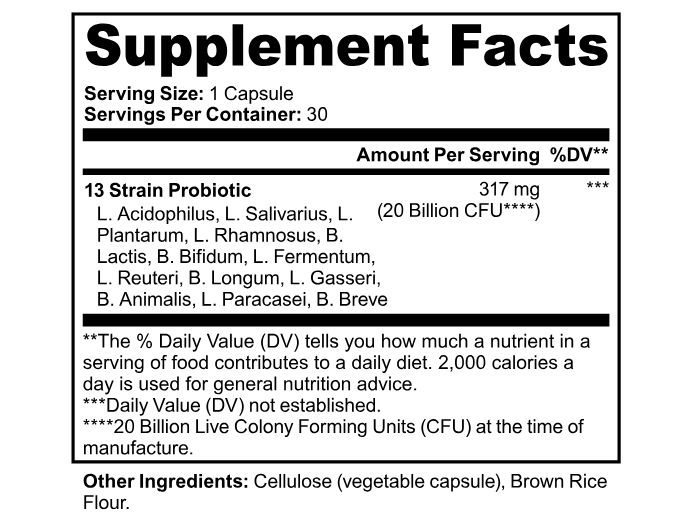 Ozelyt CS 20b Supplement Facts