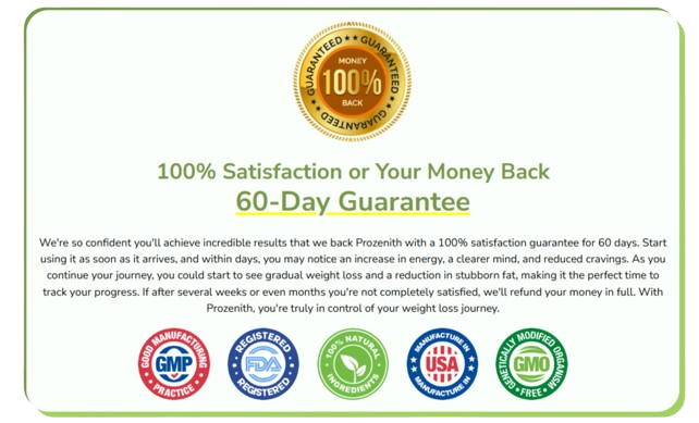 ProZenith money back Guarantee