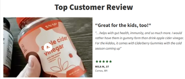 SNAP Apple Cider Vinegar Gummies user