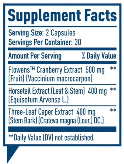 NativePath Bladder Health Supplement Facts