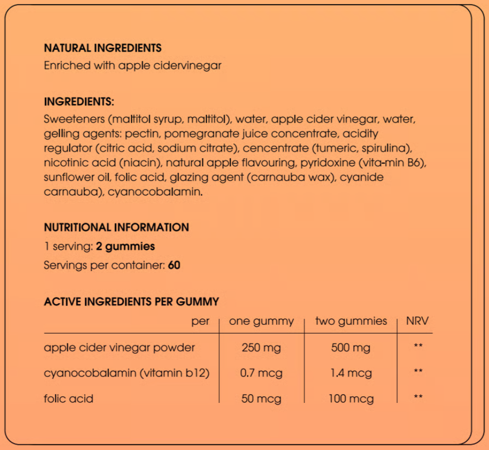 Novislim supplement facts