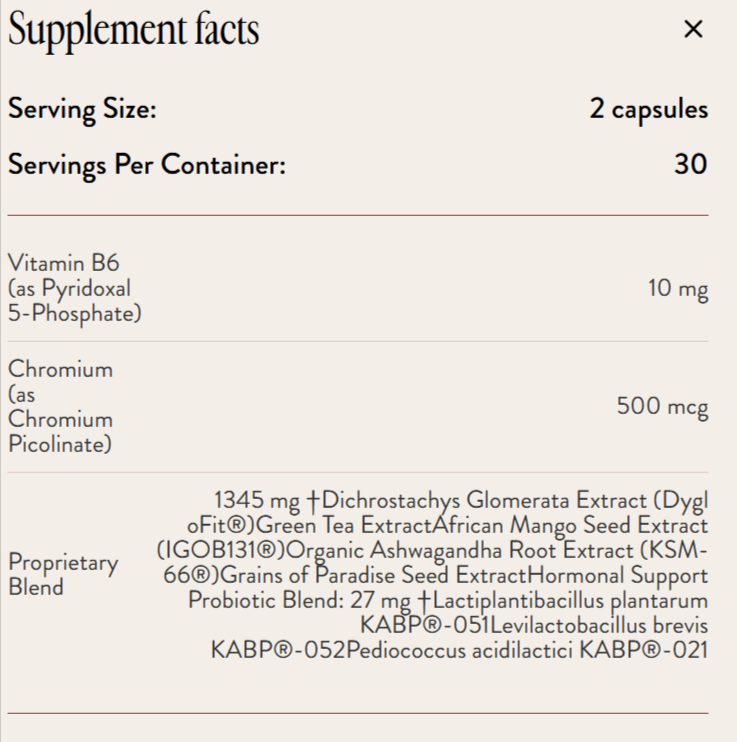Arrae MB-1 45+ Supplement Facts