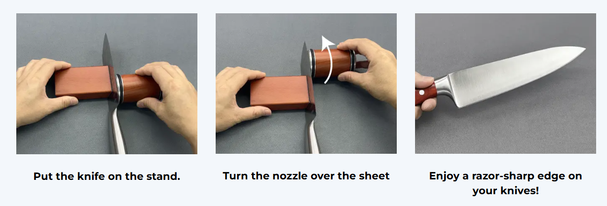 Bladeon Rolling Knife Sharpener use