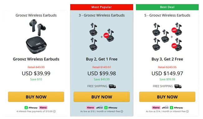 Groovz Audio pricing details