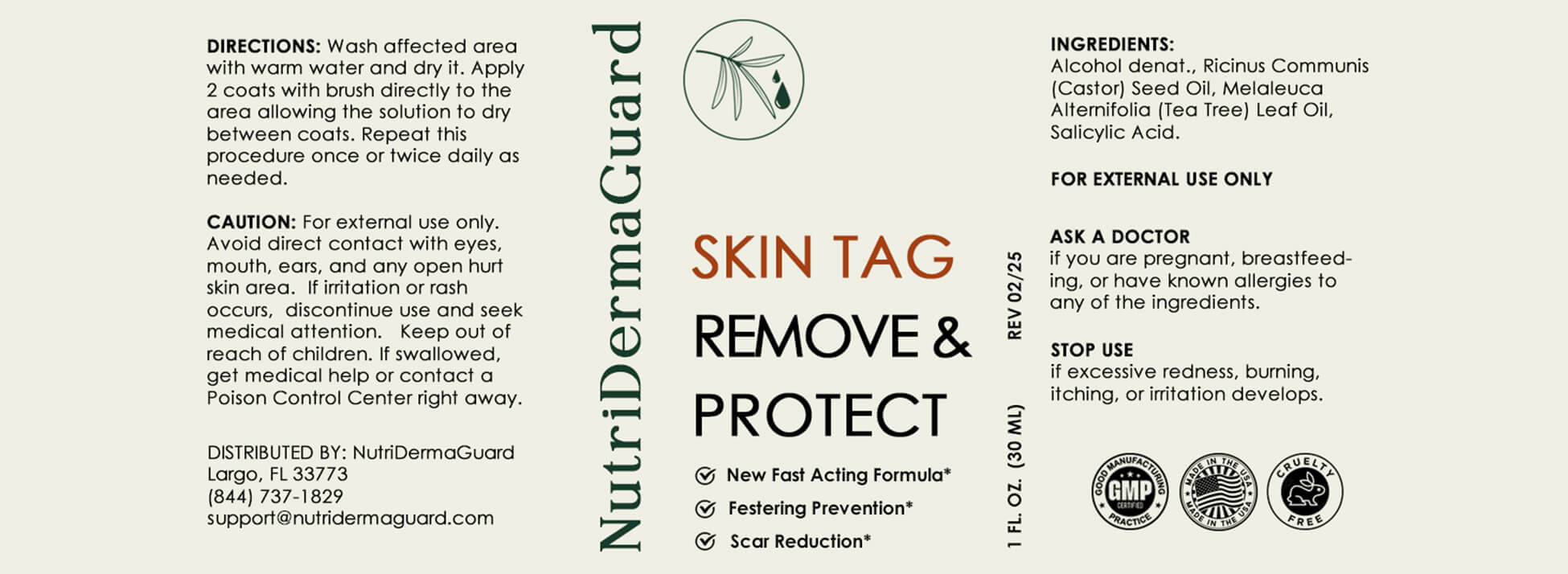 NutriDermaGuard Skin Tag Remover Ingredients