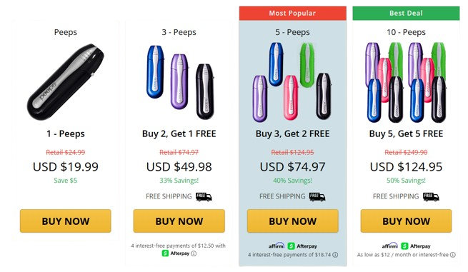 Peeps by Carbon Klean pricing