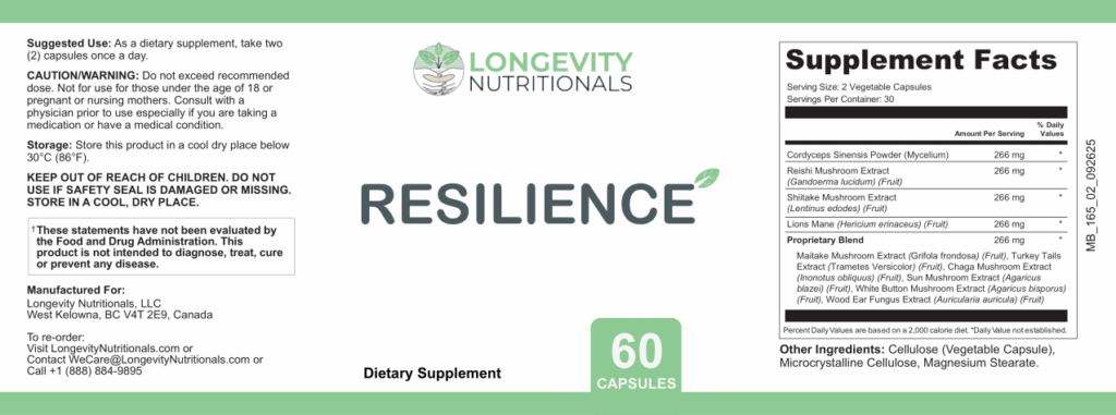 Resilience Mushroom Complex facts