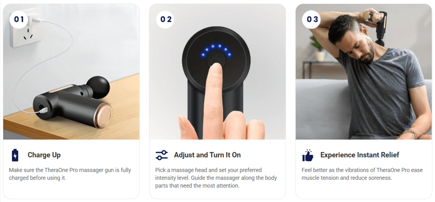 TheraOne Pro Massage Gun Canada-How to use