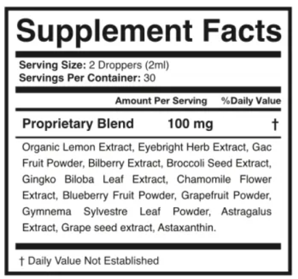 Visium Max Supplement Facts