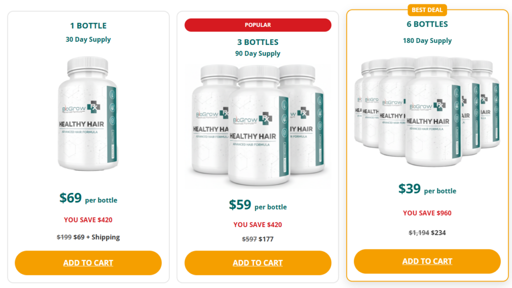 BioGrow Advanced Hair Regrowth pricing