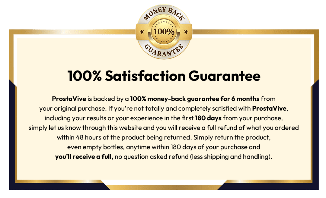 ProstaVive money back guarante