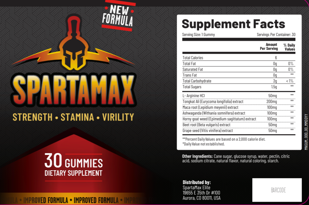SpartaMax Supplement Facts