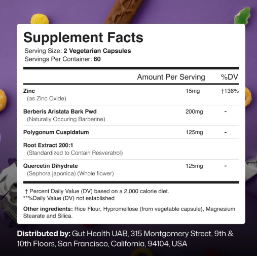 Colon Broom GLP-1 Booster Supplement Facts