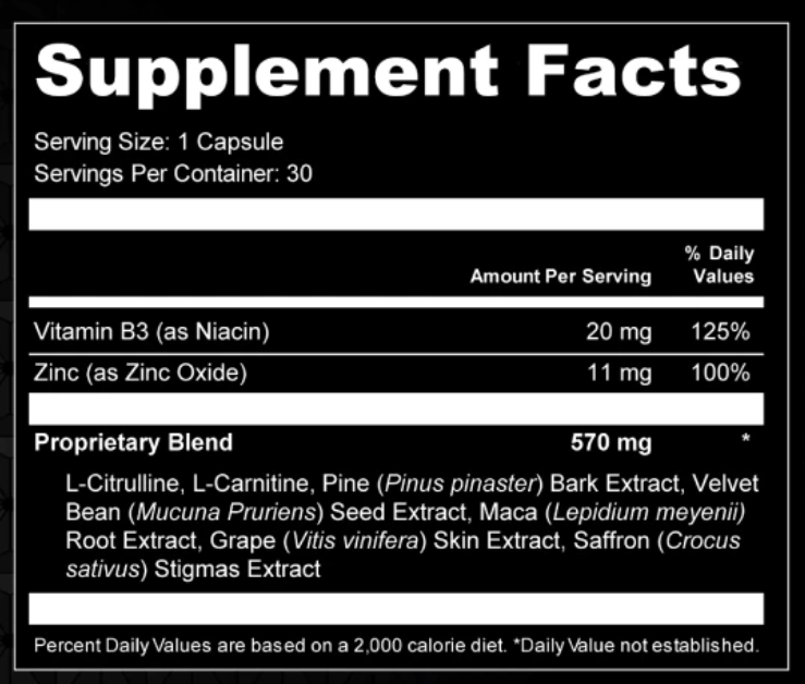 Garaherb Supplement Facts