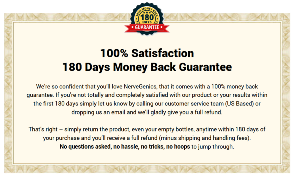 NerveGenics Money back garantee