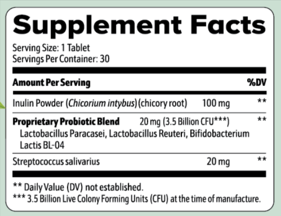ProDentim Supplement Facts