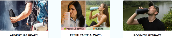 UVBrite Smart Bottle uses