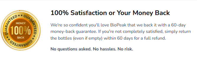 BioPeak-guarantee