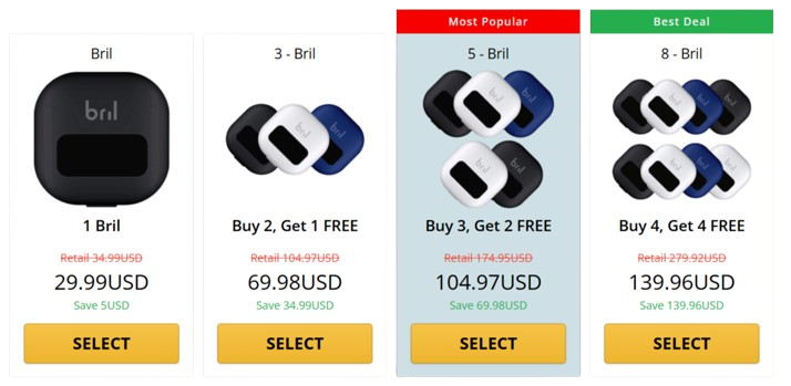 Bril Toothbrush sanitizer pricing